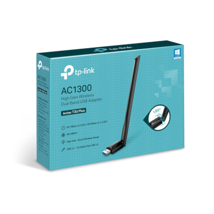 Adaptador De Rede Wireless Archer T3u Plus Tp-link Ac1300 Usb Mu-mimo Dual Band