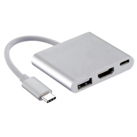 Adaptador Md9 Usb-c Para Hdmi Usb C Fêmea E Usb A Branco 7750