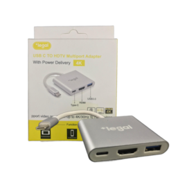 Cabo Adaptador +Legal Usb Tipo-c Para Hdmi F Usb 3.0 Tipo C