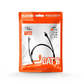 Cabo De Rede Plus Cable Patch Cord Cat6 1,5M Preto Pc-Eth6U15Bk