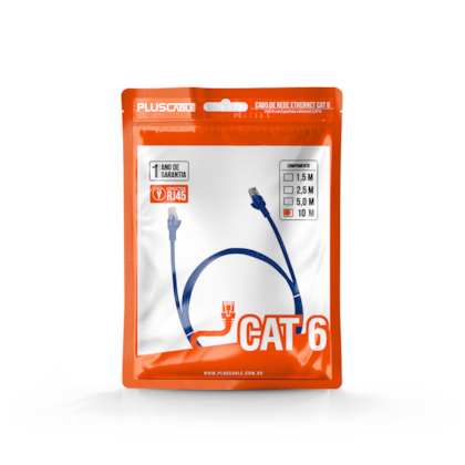 Cabo De Rede Plus Cable Patch Cord Cat6 10m Azul Pc-eth6u100bl