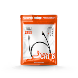 Cabo De Rede Plus Cable Patch Cord Cat6 5m Preto Pc-eth6u50bk