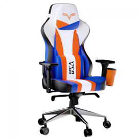 Cadeira Cooler Master Caliber X2 Street Fighter 6 Luke Reclinável 4d Branco E Azul Escuro Cmi-gcx2-luke