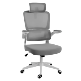 Cadeira Office Redragon Hela Suporta Até 130kg Ajuste Altura Cinza E Branco C214-w