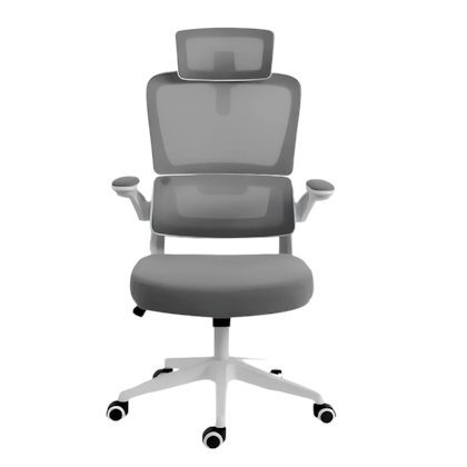 Cadeira Office Redragon Hela Suporta Até 130kg Ajuste Altura Cinza E Branco C214-w