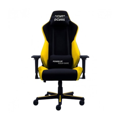 Cadeira Pcyes Mad Racer V8 Turbo Suporta Até 120kg Altura E Inclinação Descanso De Braço 4d Amarela V8tbmadam