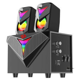 Caixa De Som E Subwoofer Redragon Toccata Rgb Usb 3.5 Mm 5W Sub 3W Caixa Gs700