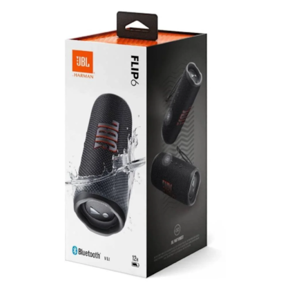 Caixa De Som Jbl Flip 6 Bluetooth À Prova D'água Usb-c 30w Preto Jblflip6blk