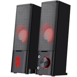 Caixa De Som Redragon Orpheus 3,5 Mm 2 X 3W Stereo 2.0 Led Vermelho Preto Gs550