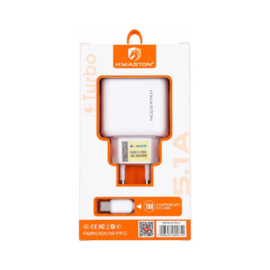 Carregador Turbo H'Maston Usb Tipo C 5.1A Bivolt Branco Y24-3