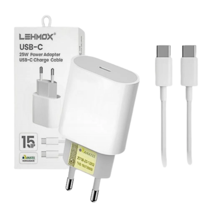 Carregador Turbo Usb Lehmox Com Cabo Tipo C LE-357-4