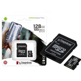 Cartão De Memória Kingston Canvas Select Plus 128gb 100 Mb/s Com Adaptador Sdcs2/128gb