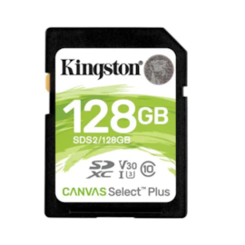 Cartão De Memória Kingston Canvas Select Plus C10 U3 128gb 100mb/s Sds2/128gb