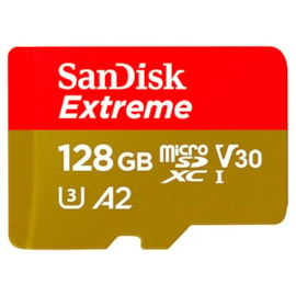 Cartão De Memória Sandisk Extreme 128gb 190MBs Class 10 Com Adaptador Sdsqxaa-128g-gn6aa