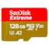 Cartão De Memória Sandisk Extreme 128gb 190MBs Class 10 Com Adaptador Sdsqxaa-128g-gn6aa