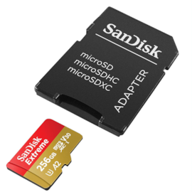 Cartão De Memória Sandisk Extreme Sdxc 256gb Class 10 190 Mb/s C/ Adaptador Sdsqxav-256g-gn6ma
