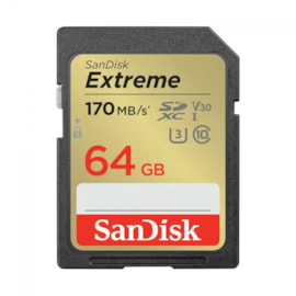 Cartão De Memória Sandisk Extreme Sdxc Uhs-i V30 64gb 170mbs Sdsdxv2-064g-gncin