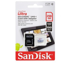 Cartão De Memória Sandisk Ultra Sandisk 256gb Microsdxc Uhs-i Classe 10 100 Mb/s Sdsqunr-256g-gn6ta