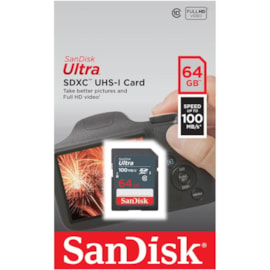 Cartão De Memória Sandisk Ultra Sdhc Uhs-i 64gb 100mbs Sdsdunr-064g-gn3in