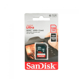 Cartão De Memória Sandisk Ultra Sdxc 128gb Class 10 100 Mb/s C/ Adaptador Sdsdunr-128g-gn3in