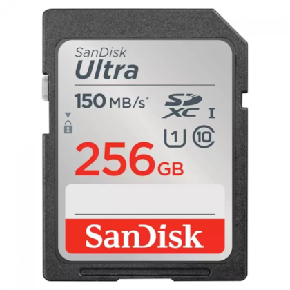 Cartão De Memória Sandisk Ultra Sdxc 256gb Class 10 150 Mb/s C/ Adaptador Sdsdunc-256g-gn6in