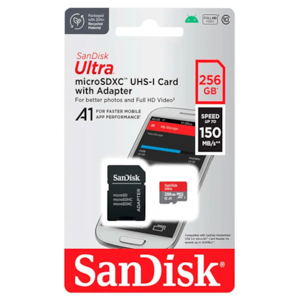 Cartão De Memória Sandisk Ultra Sdxc Uhs-i 256gb 150mbs Sdsquac-256g-gn6ma