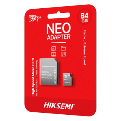 Cartão De Memória Sd Hiksemi Micro Sdxc 64Gb Class 10 Uhsi 90Mb/S C/ Adaptador Hs-Tf-C1-64G-Adapter
