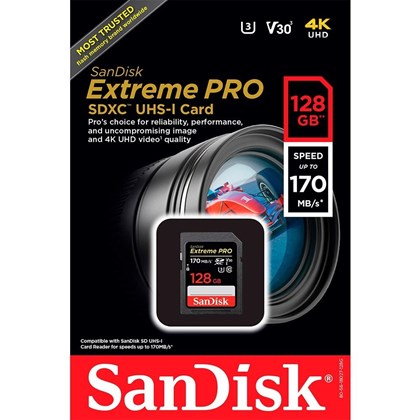 CARTÃO MICRO SD SANDISK 128GB EXTREME PRO SDSDXXY-128G-GN4IN