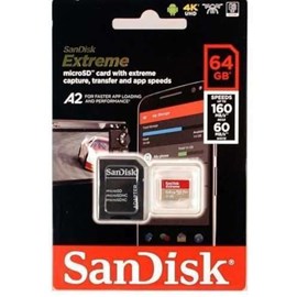 Cartão Micro Sd Sandisk 64gb 2x1 Extreme U3 Sdsqxah-064g-gn6ma