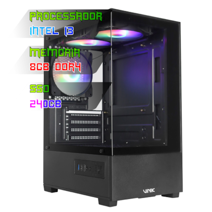 COMPUTADOR GAMER INTEL I3 10100/PLACA B560 DDR4/8GB DDR4/SSD 240GB/GABINETE G-SHIELD/500W