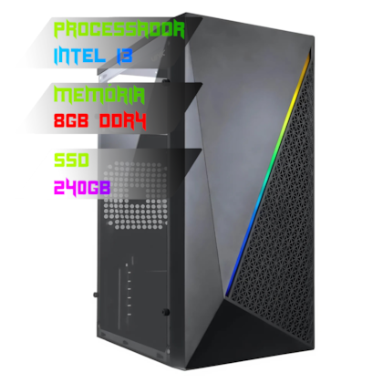 COMPUTADOR GAMER INTEL I3 10100/PLACA B560 DDR4/8GB DDR4/SSD 240GB/GABINETE MURK/500W