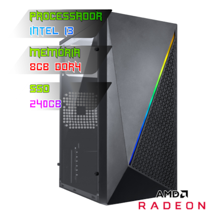 COMPUTADOR GAMER INTEL I3 10100F/PLACA B560 DDR4/8GB DDR4/SSD 240GB/MURK/500W/R5 230