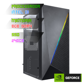 COMPUTADOR GAMER INTEL I3 10100F/PLACA H510 DDR4/8GB DDR4/SSD 240GB/GABINETE MURK/500W/GT 1030 2GB