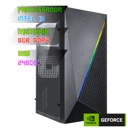 COMPUTADOR GAMER INTEL I3 10100F/PLACA H510 DDR4/8GB DDR4/SSD 240GB/GABINETE MURK/500W/GT 1030 2GB