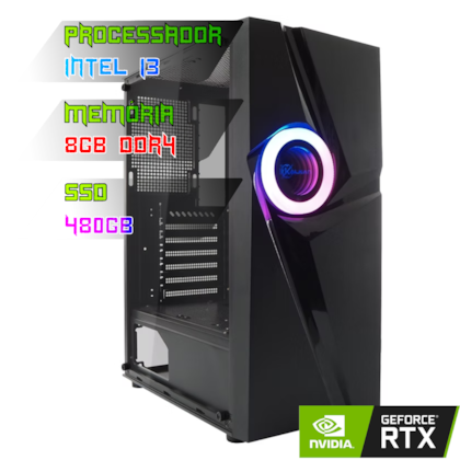 COMPUTADOR GAMER INTEL I3 10100F/PLACA H510 DDR4/8GB DDR4/SSD 480GB/GABINETE MUSPEL/500W 80PLUS/RTX 2060