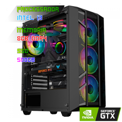 COMPUTADOR GAMER INTEL I3 10105F/PLACA H510 DDR4/8GB DDR4/SSD 500GB/GABINETE MAG SHIELD/500W 80PLUS/GTX 1660