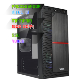 COMPUTADOR GAMER INTEL I3 12100/PLACA H610 DDR4/16GB DDR4/SSD 480GB/GABINETE PLATE/500W