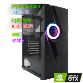 COMPUTADOR GAMER INTEL I3 12100F/PLACA H610 DDR4/16GB DDR4/SSD 480GB/GABINETE MUSPEL/500W 80PLUS/GTX 1660