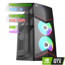 COMPUTADOR GAMER INTEL I3 12100F/PLACA H610 DDR4/16GB DDR4/SSD 500GB/GABINETE C3TECH G90/500W 80PLUS/GTX 1650 4GB