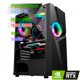 COMPUTADOR GAMER INTEL I3 12100F/PLACA H610 DDR4/16GB DDR4/SSD 500GB/GABINETE MUSPEL/500W 80PLUS/RTX 3050