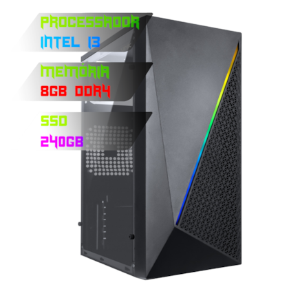 COMPUTADOR GAMER INTEL I3 13100/PLACA H610 DDR4/8GB DDR4/SSD 240GB/GABINETE MURK/500W