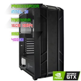 COMPUTADOR GAMER INTEL I3 13100F/PLACA H610 DDR4/16GB DDR4/SSD 480GB/GABINETE ALFERN/600W/GTX 1660