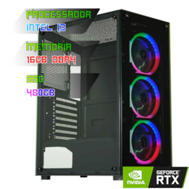 COMPUTADOR GAMER INTEL I3 13100F/PLACA H610 DDR4/16GB DDR4/SSD 480GB/GABINETE CG-30C5/600W/GTX 1660