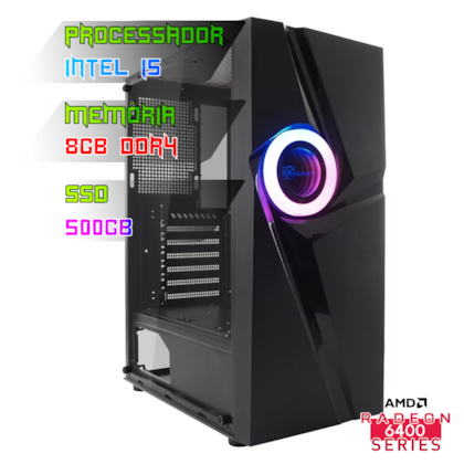 COMPUTADOR GAMER INTEL I5 10400F/PLACA B560 DDR4/8GB DDR4/SSD 500GB/GABINETE MUSPEL/500W/RX 6400 4GB