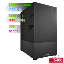 COMPUTADOR GAMER INTEL I5 10400F/PLACA B560 DDR4/8GB DDR4/SSD 500GB/GABINETE S110/500W/RX 6400 4GB