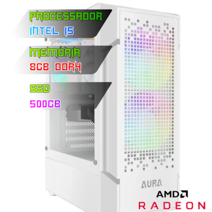 COMPUTADOR GAMER INTEL I5 10400F/PLACA H510 DDR4/8GB DDR4/SSD 500GB/GABINETE AURA GC7/500W/R5 230 2GB