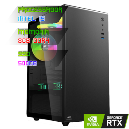 COMPUTADOR GAMER INTEL I5 10400F/PLACA H510 DDR4/8GB DDR4/SSD 500GB/GABINETE MT-G200/500W 80PLUS/RTX 2060