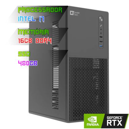 COMPUTADOR GAMER INTEL I5 12400F/PLACA B660 DDR4/16GB DDR4/SSD 480GB/GABINETE LT-302C/FONTE 600W/RTX 3060