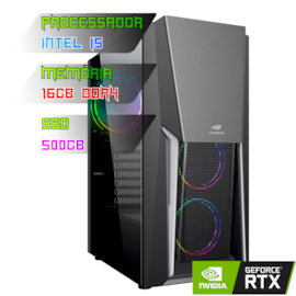 COMPUTADOR GAMER INTEL I5 12400F/PLACA B660 DDR4/16GB DDR4/SSD 500GB/GABINETE C3TECH MT-G670/FONTE 600W/RTX 3060