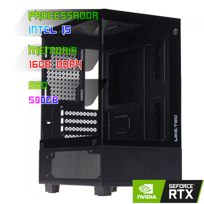 COMPUTADOR GAMER INTEL I5 12400F/PLACA B660 DDR4/16GB DDR4/SSD 500GB/GABINETE OPERA DARK/FONTE 600W/RTX 3060